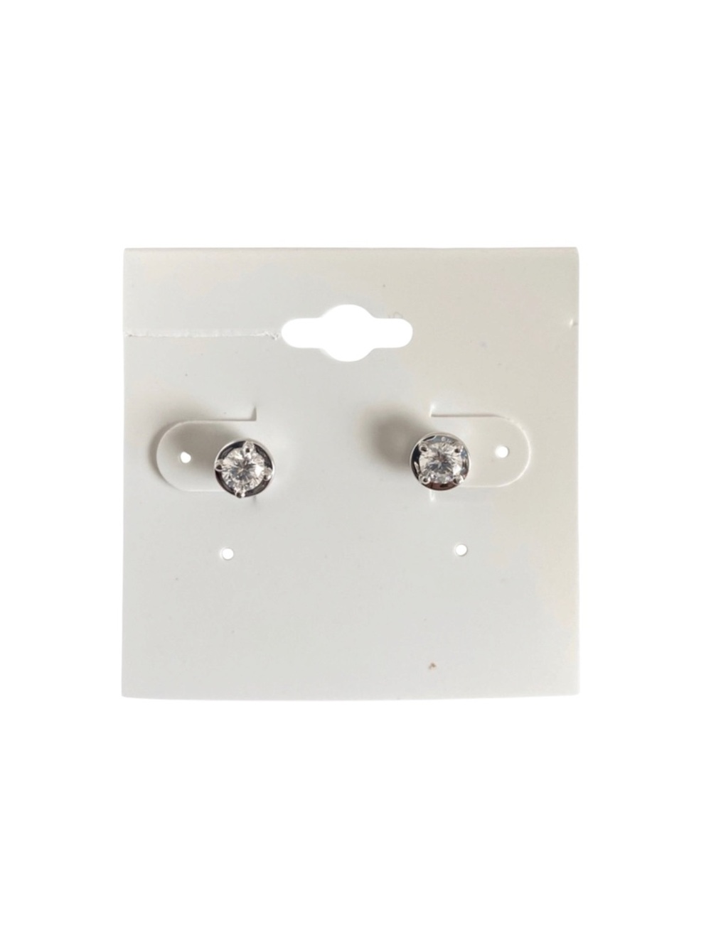 new Lassaire ᪥ Simulated Diamond Bezel Stud Earrings ᪥ Platinum Plated Silver - Picture 12 of 16